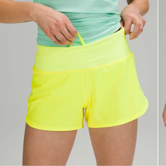 Lululemon Speed Up Mid-Rise Short 4" inseam size 2 Highlight Yellow - Picture 10 of 13